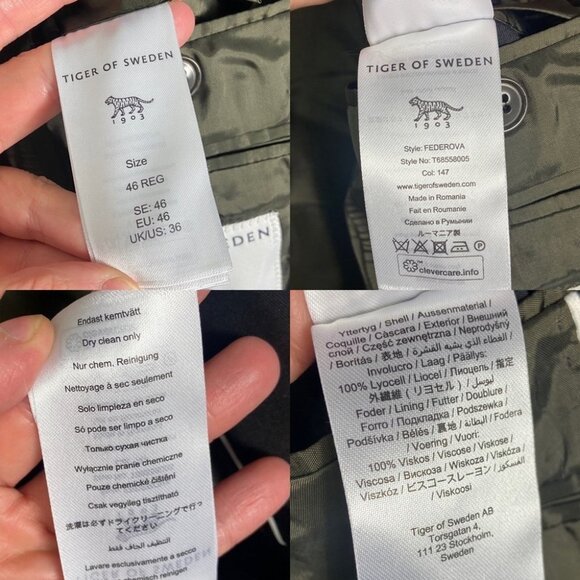 NWT Tiger of Sweden Federova Lyocell Twill Sports Jacket Blazer Chocolate Brown - Picture 12 of 14